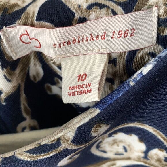 DBβEstablishedΒ 1962 Navy Blue, White & Gold Dress a size 10 - Picture 2 of 7